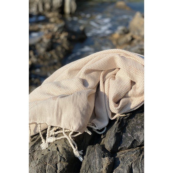 Бежово памучно плажно одеяло 90x175 cm Retro – Foutastic-image-1