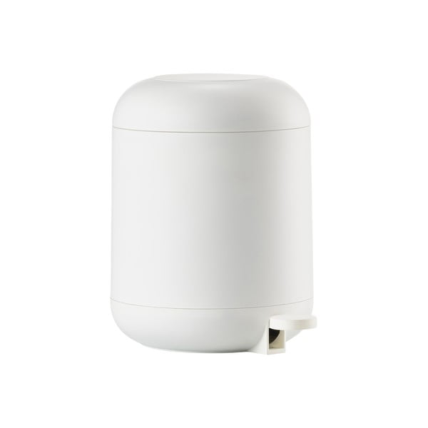 Бяло пластмасово кошче за боклук с педал 4 l Sensu – Zone