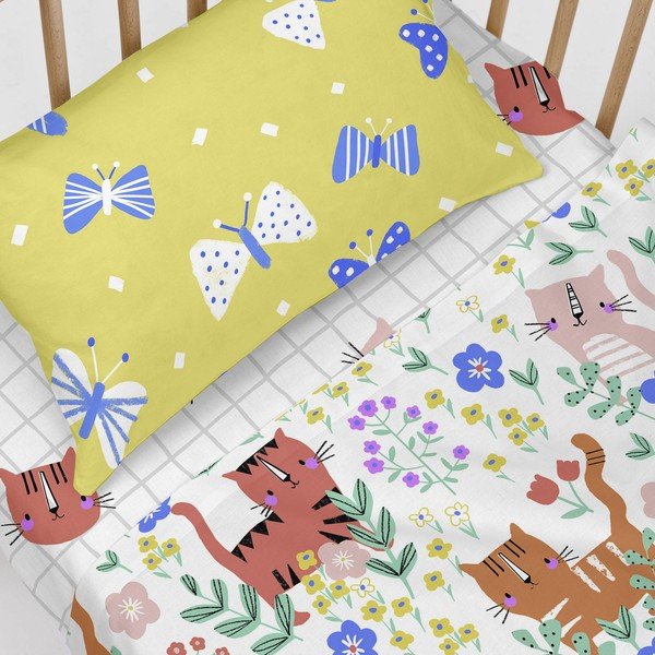 Бебешки памучен чаршаф , 70 x 140 cm Meow - Moshi Moshi-image-4