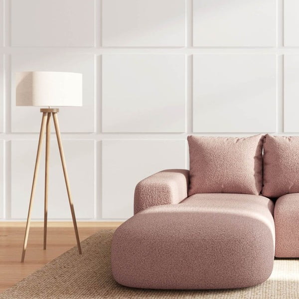 Розов ъглов диван от букле (ляв ъгъл) Monce – Rodier-image-3