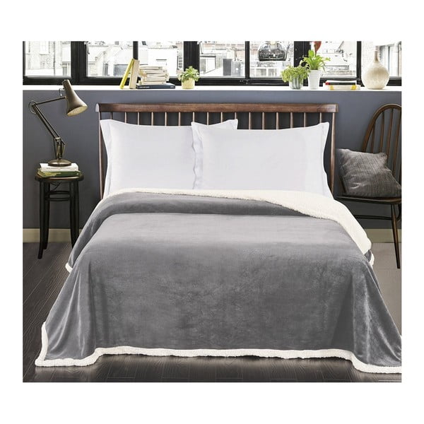 Šedá deka z mikrovlákna DecoKing Teddy Steel, 170 x 210 cm-image-2