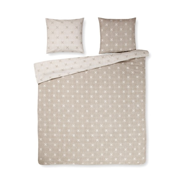 Бежово памучно спално бельо за двойно легло Daan, 240 x 200 cm - Ekkelboom