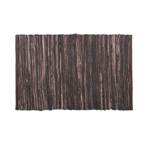 Тъмнокафяв кожен килим , 60 x 90 cm Nayya - Tiseco Home Studio