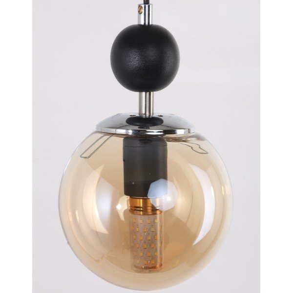 Висящо осветително тяло със стъклен абажур в цвят жълта охра и черно ø 15 cm Marble – Squid Lighting-image-1