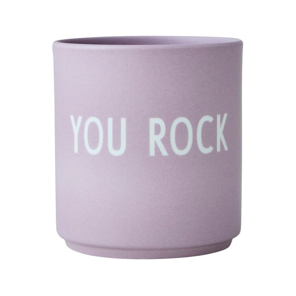 Лилава порцеланова чаша Rock, 300 ml You Rock - Design Letters