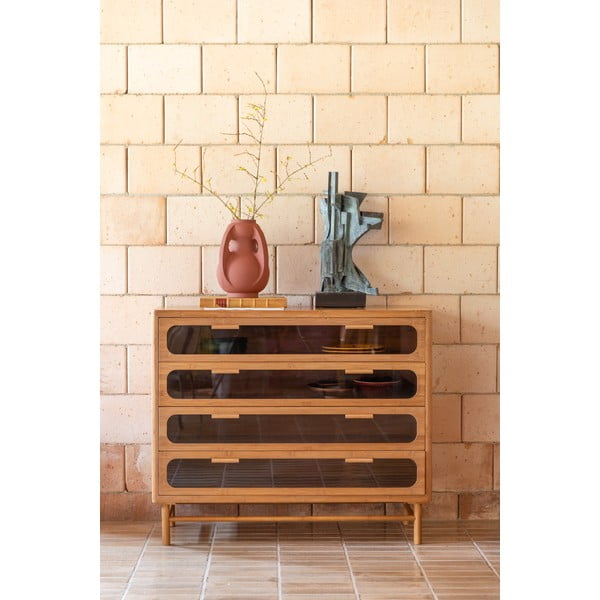 Бамбуков скрин в естествен цвят 105x88x38 cm Caroun – Dutchbone-image-1