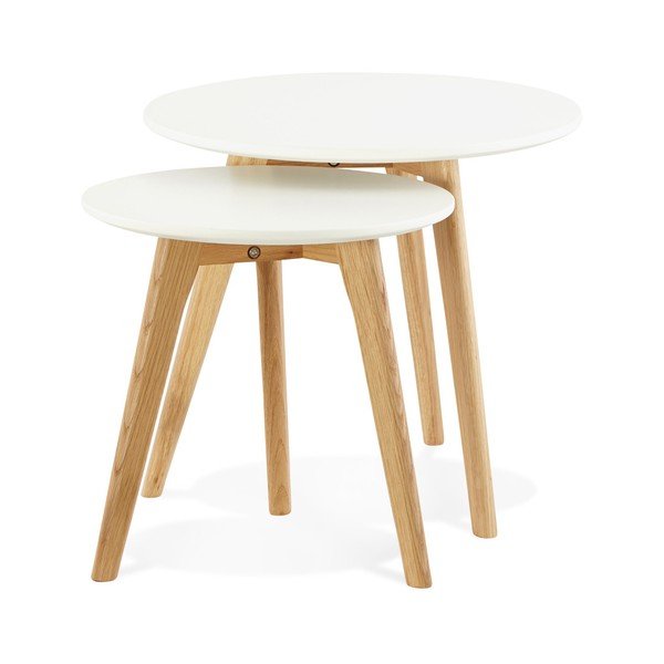 Комплект от 2 масички за съхранение с бял плот Espino - Kokoon-image-1