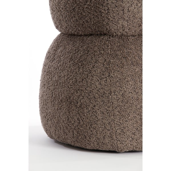 Кафява табуретка от плат букле Leyla – Light & Living-image-4
