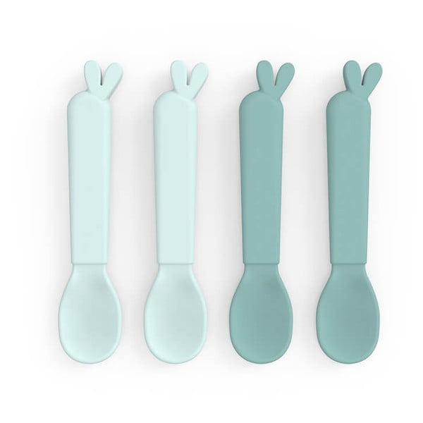 Сини пластмасови детски прибори за хранене 4 бр. Lalee - Done by Deer-image-1