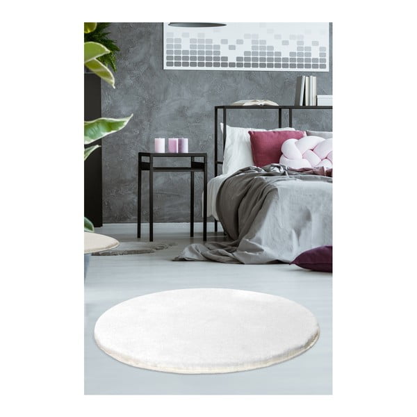 Бял килим , ⌀ 90 см Milano - Unknown
