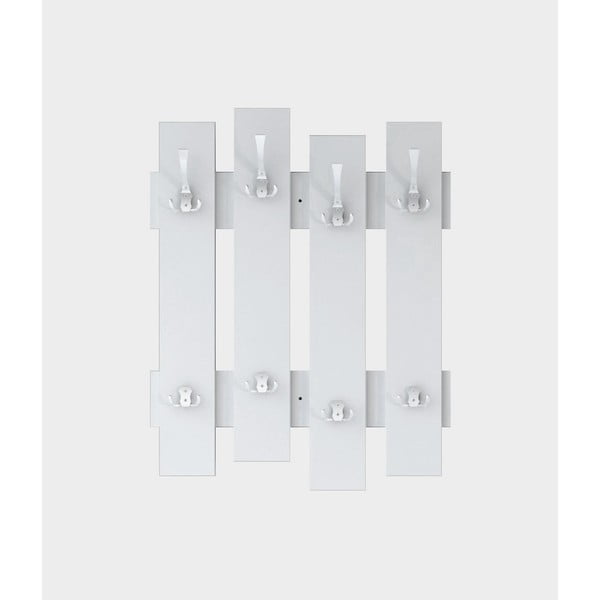 Бяла закачалка за стена Ограда, ширина 64 cm - Homemania
