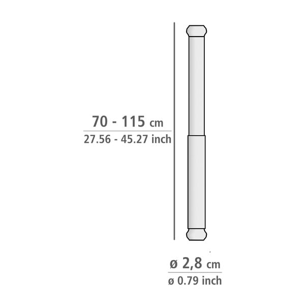 Бял телескопичен стълб за баня, дължина 70-115 см Luz - Wenko-image-4