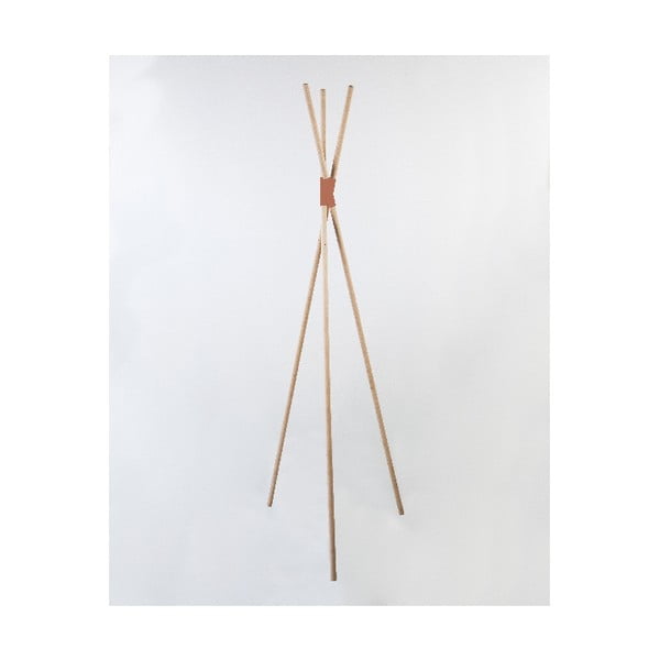 Свободностояща закачалка от букова дървесина с розов детайл Mikado Hanger, височина 170 cm - Surdic