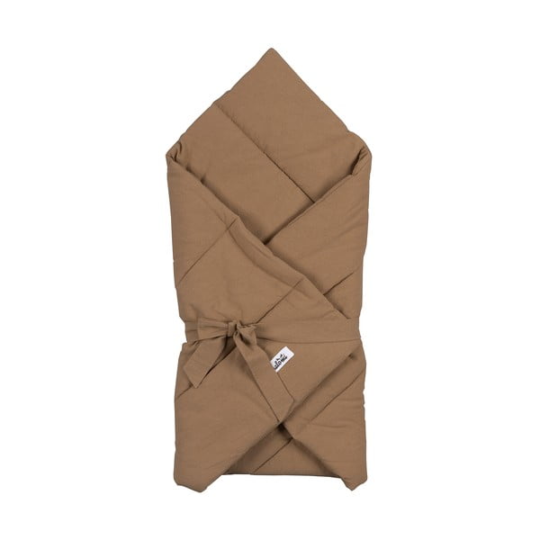Кафяво памучно бебешко одеяло 75x75 cm - Malomi Kids