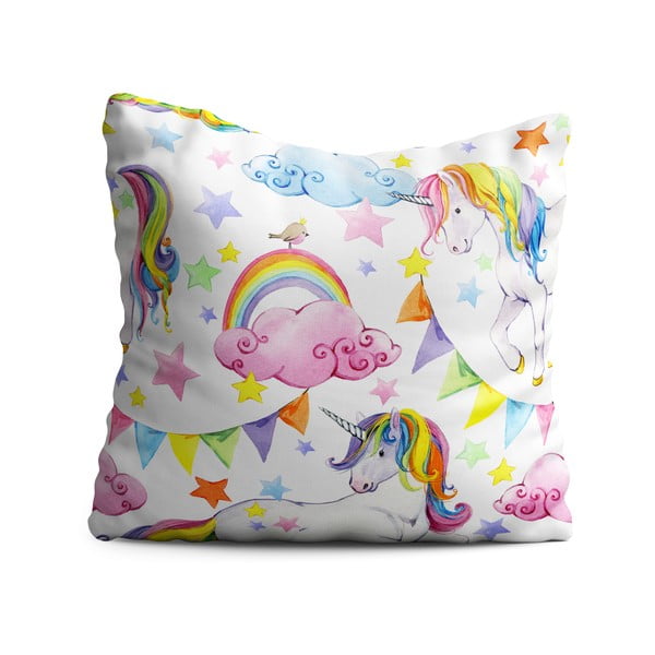 Dětský polštář OYO Kids Colorful Unicorn Pattern, 40 x 40 cm
