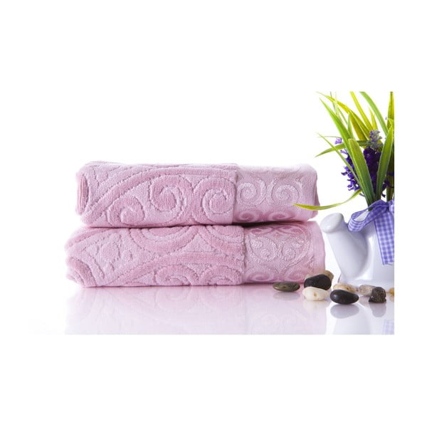 Set dvou ručníků Hanzade Pink, 50x90 cm