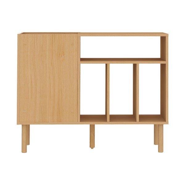 Нисък скрин за грамофонни плочи от дъб 100x80 cm Viny - TemaHome-image-3