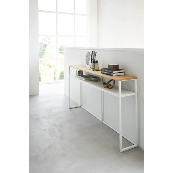 Конзолна маса от декор от ясен в бял и светлокафяв цвят 20,5x126 cm Tower – YAMAZAKI-image-3