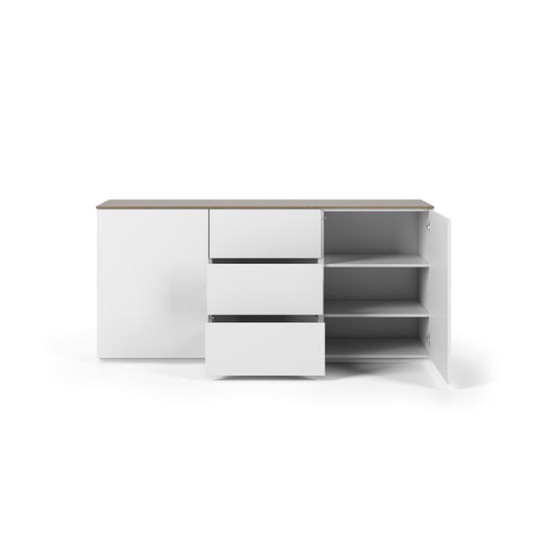 Бял скрин в цвят орех с 3 чекмеджета и 2 вратички Join - TemaHome-image-2