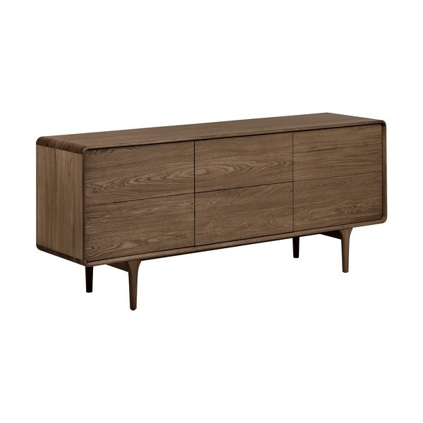 Тъмнокафяв скрин от декор от дъб  180x75x45 cm Darwin – House Nordic