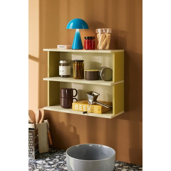 Стенен рафт на няколко нива в жълт и сив цвят 50 cm Pep – Hübsch-image-2