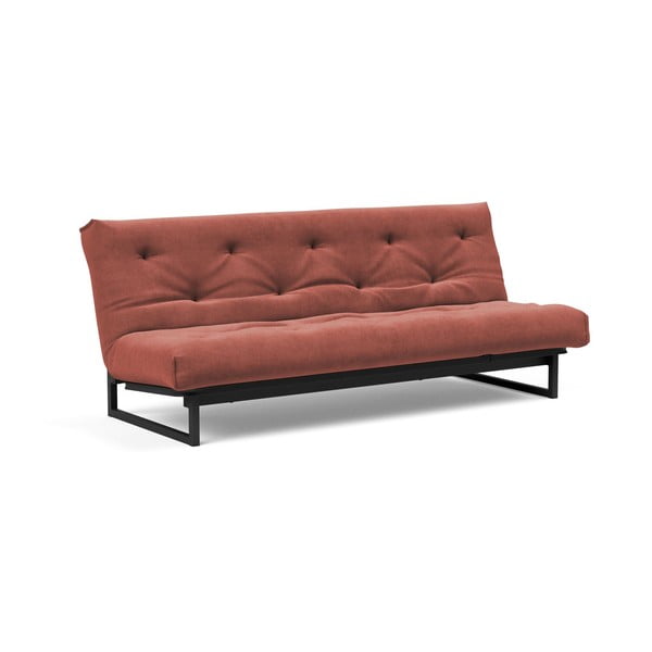 Червен велурен разтегателен диван Nordic, 140 cm Fraction - Innovation