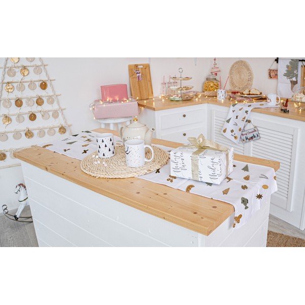 Коледна памучна покривка за маса 140x40 cm Ready for Christmas - Butter Kings-image-1