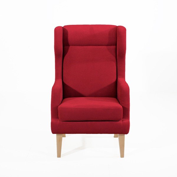 Červené křeslo ušák Max Winzer Bennet Suede-image-1