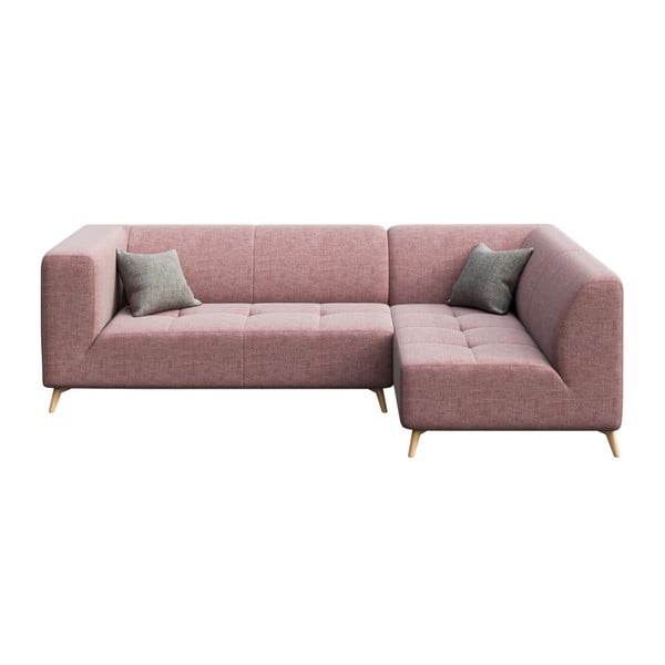 Розов ъглов диван , десен ъгъл Toro - MESONICA