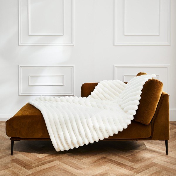 Кремаво одеяло от микроплюш 180x220 cm Boudoir – douceur d'intérieur-image-4
