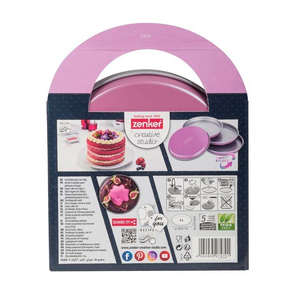 Комплект от 4 розови форми за торта Creative, ø 17 cm Creative Studio - Zenker-image-3