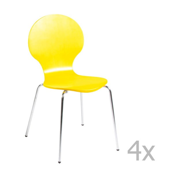 Sada 4 žlutých jídelních židlí Actona Marcus Dining Chair