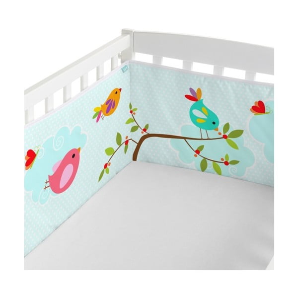 Textilní ohrádka na postýlku Little W Happy Spring, 210 x 40 cm