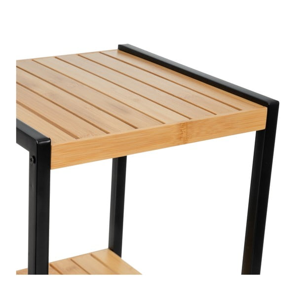 Черен и естествен бамбуков стелаж 30x70 cm – Casa Selección-image-3