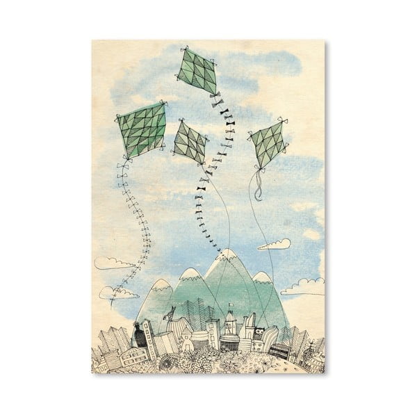 Plakát Four Happy Kites, 30x42 cm