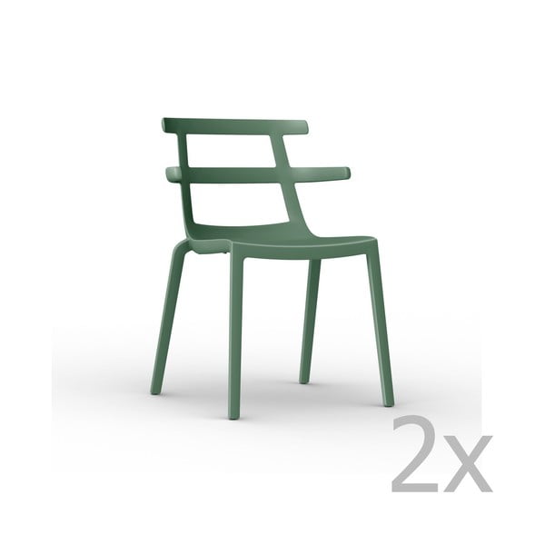 Комплект от 2 зелени градински стола Tokyo - Resol