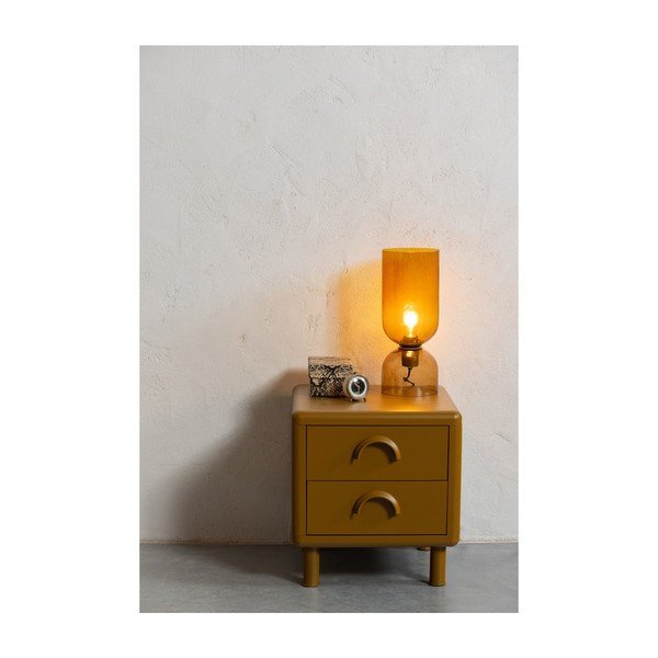 Метално нощно шкафче в цвят жълта охра Rune – WOOOD-image-2