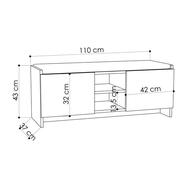 Бяла етажерка за обувки / пейка Zulla - Homitis-image-2
