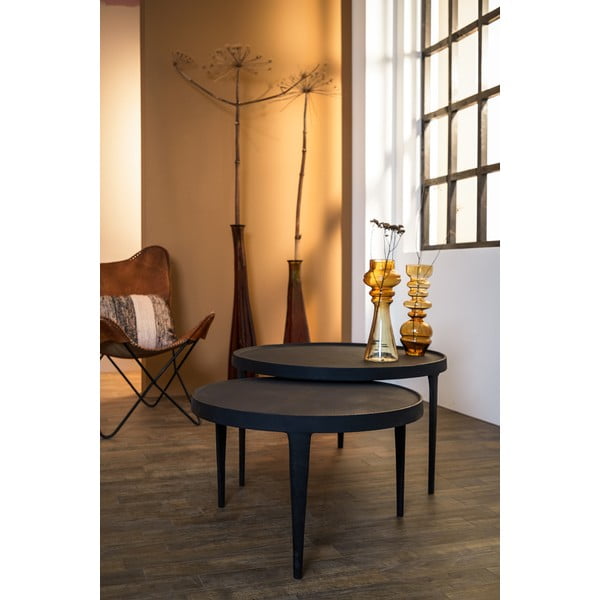Черни кръгли масички за кафе в комплект от  2 бр. ø 75 cm Tobias – Light & Living-image-3
