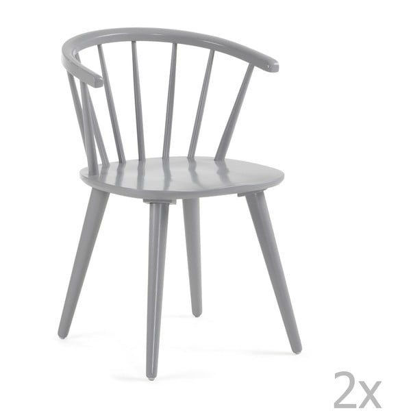 Sada 2 šedých jídelních židlí La Forma Krise