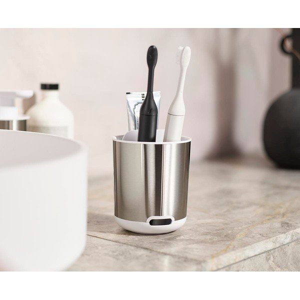 Чаша за четки за зъби от неръждаема стомана в сребрист цвят Duo Steel – Joseph Joseph-image-2