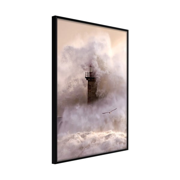 Плакат в рамка , 30 x 45 cm Lighthouse During a Storm - Artgeist