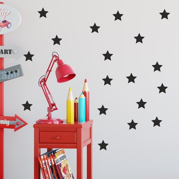 Комплект черни стикери за стена Star - North Carolina Scandinavian Home Decors