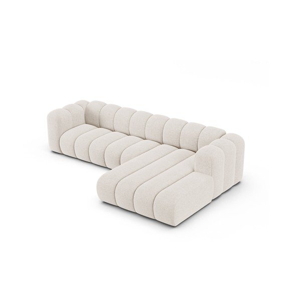 Кремав шенилов ъглов диван (десен ъгъл) Lupine – Micadoni -image-2