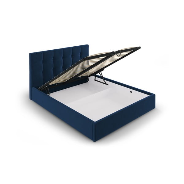 Тъмносиньо кадифено двойно легло , 160 x 200 cm Nerin - Mazzini Beds-image-3