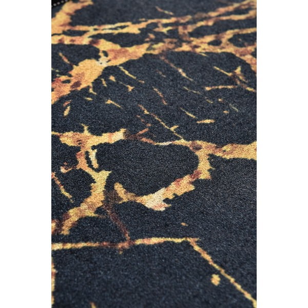 Черна/златна постелка за баня 60x40 cm Goldes - Foutastic-image-2