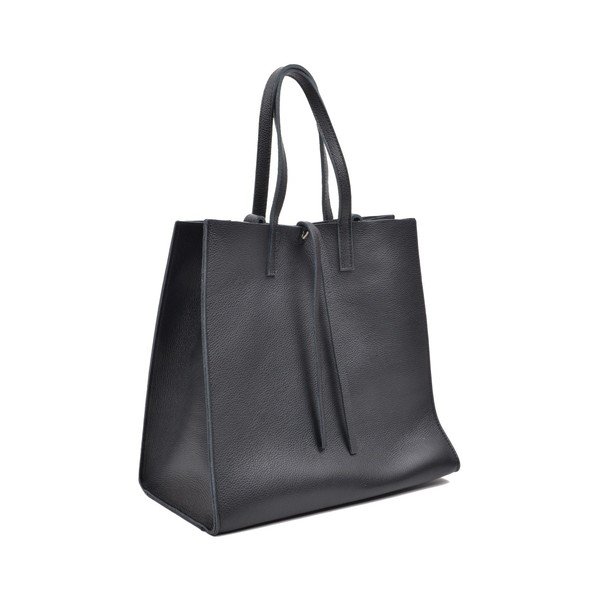 Черна кожена чанта Mangotti Vera - Mangotti Bags-image-2