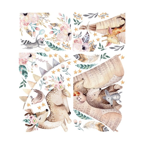 Детски стикери за стена Зайци Горска земя - Ambiance-image-3