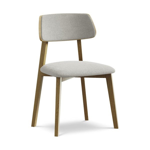 Светлосив трапезен стол от масивна дървесина Niu – Makamii