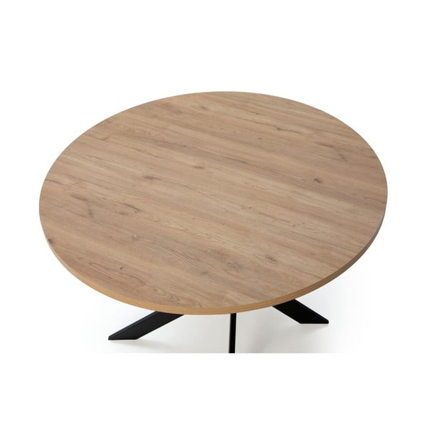 Кръгла маса за хранене с дъбов плот 120x120 cm Ther - Marckeric-image-3